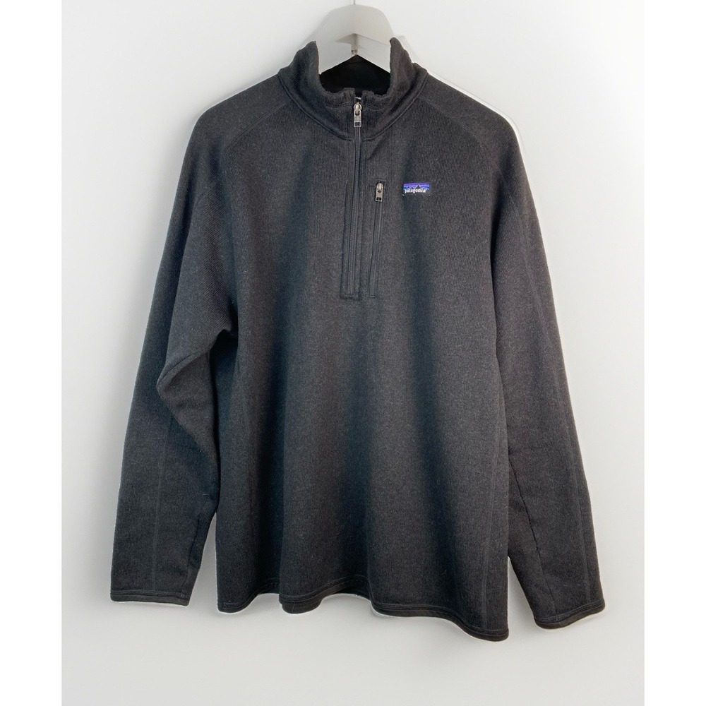 Patagonia Better Sweater Men's XL Black 1/4 Zip Mock Neck Pullover Jacket